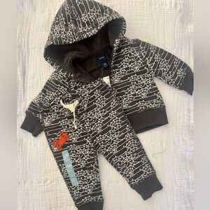 GAP Black and White Spider Web Fleece Hoodie